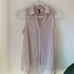 H&M Sheer Tan Tank Top